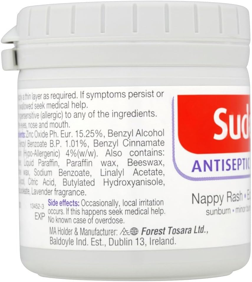 Sudocrem Antiseptic Cream with Zinc Oxide - 175g ingredients