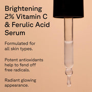 Acure Brightening Vitamin C serum ingredient label ferulic acid pineapple extract 30ml