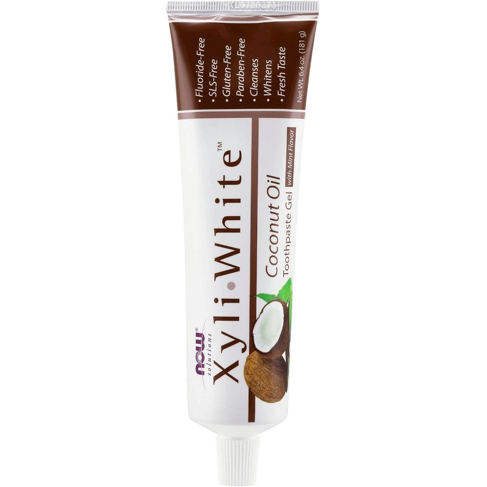 NOW Solutions XyliWhite Coconut Oil Toothpaste Gel Mint Flavour 181g tube front packaging