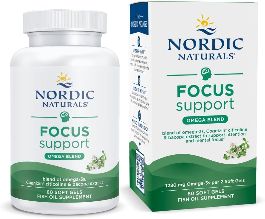 Nordic Naturals Omega Blend bottle & box, 60 soft gels.