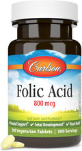 Carlson Foliumzuur 800 mcg Vegetarische Tabletten - 300 Stuks