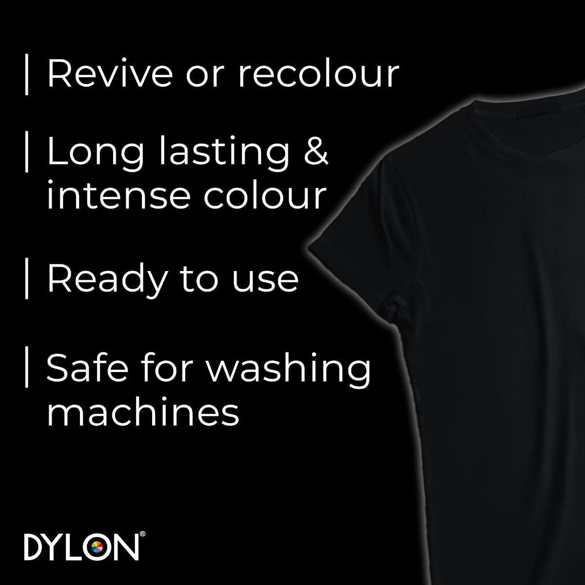 Dylon All-in-1 Washing Machine Fabric Dye Pod Intense Black 350g used for clothing and home textiles