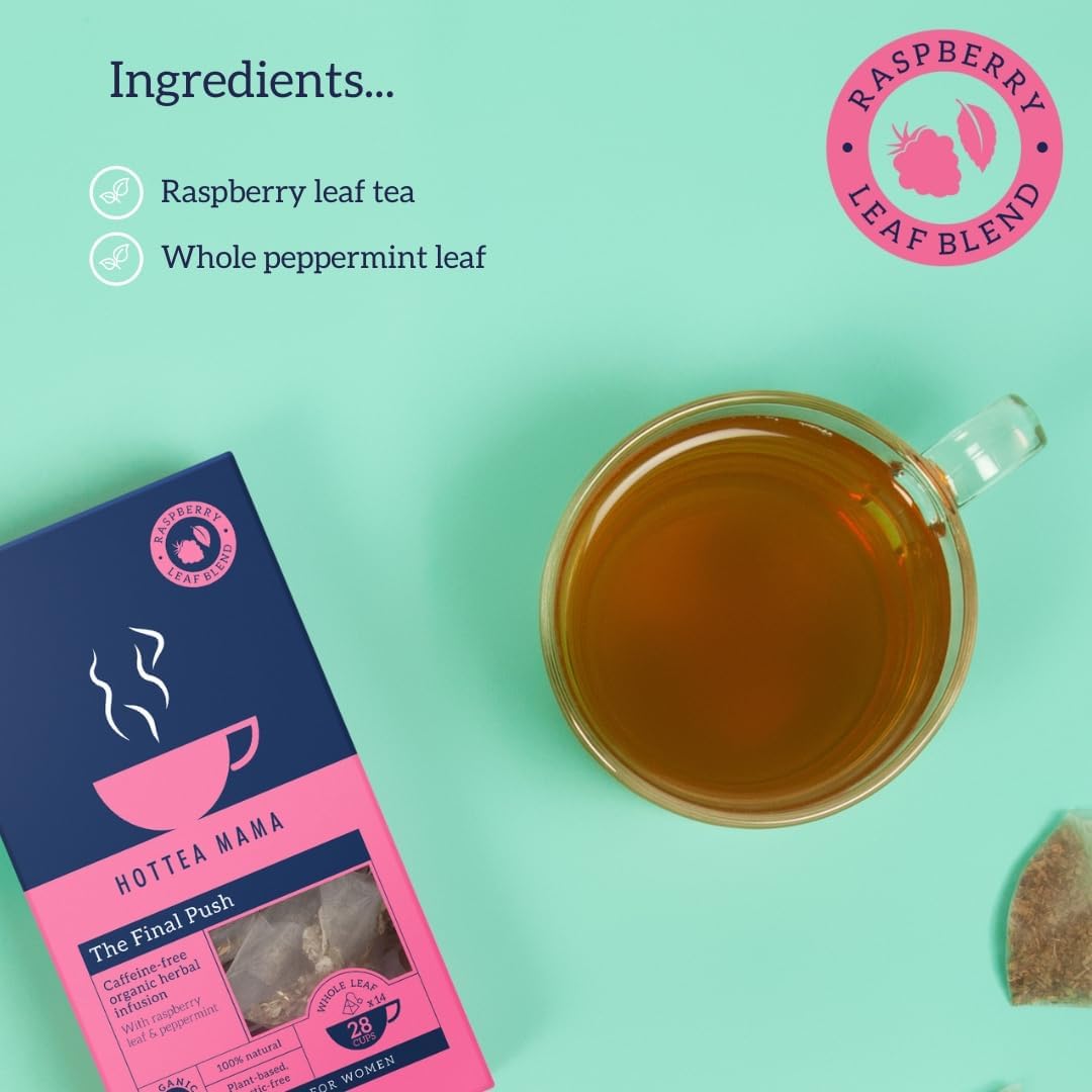 Hottea Mama herbal tea ingredients raspberry leaf peppermint 14 bags