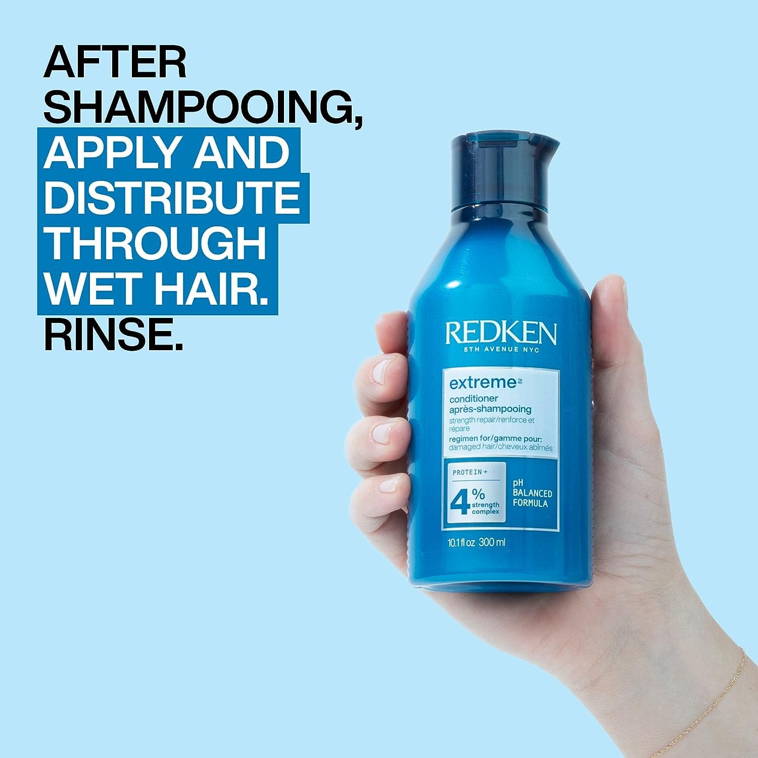 Redken Extreme Conditioner bottle, protein formula, 300ml formulation.