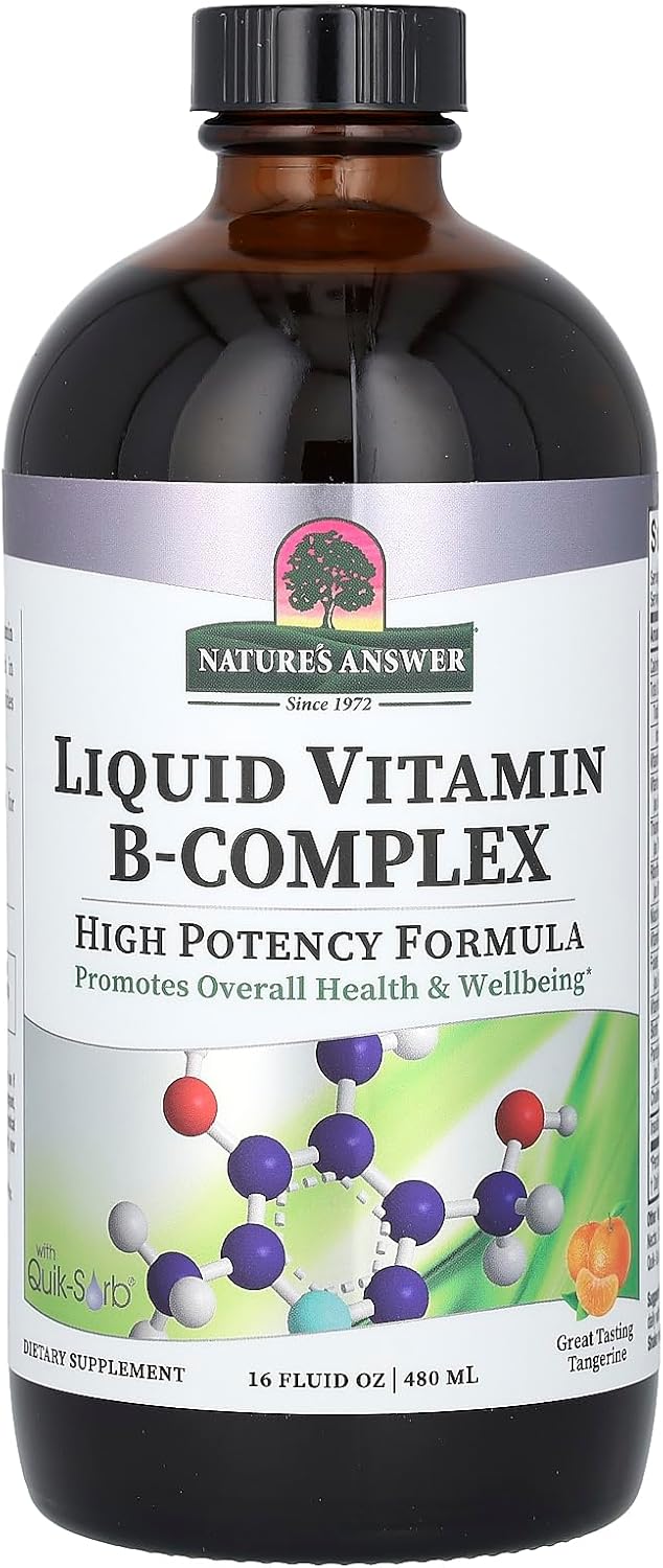 Nature’s Answer Liquid Vitamin B-Complex Tangerine Flavour 480ml bottle front view