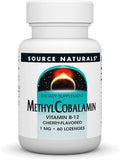Source Naturals Vitamin B12 Methylcobalamin 1mg Cherry - 60 Lozenges