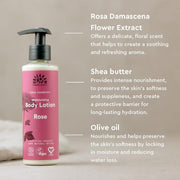 Urtekram Moisturizing Rose Body Lotion 245ml bottle for everyday body care