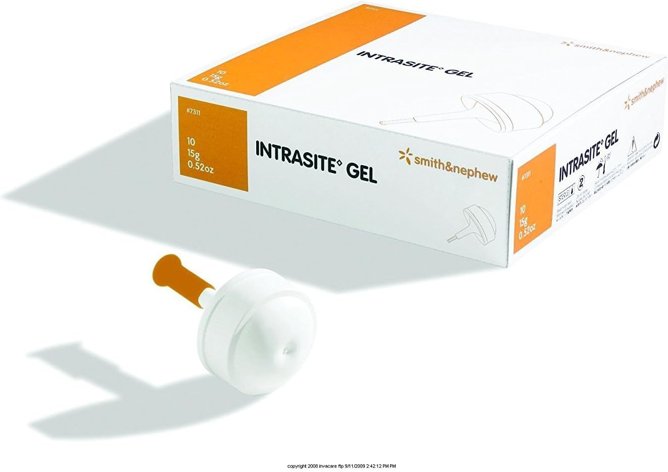 Smith & Nephew IntraSite Gel amorphous hydrogel wound dressing 15g front applicator on white background