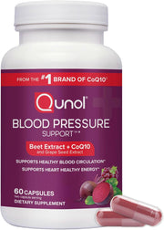 Front image: Qunol Beet Root CoQ10 capsules supplement bottle 60 count