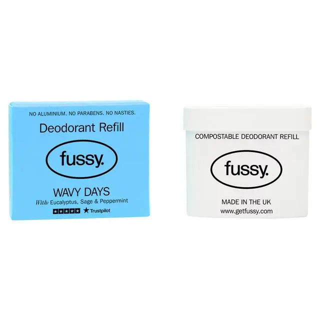 Fussy Natural Deodorant Refill Wavy Days eucalyptus sage peppermint fragrance 40g front packaging
