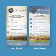 Supplement facts and organic ingredient list for Men's Multivitamin.