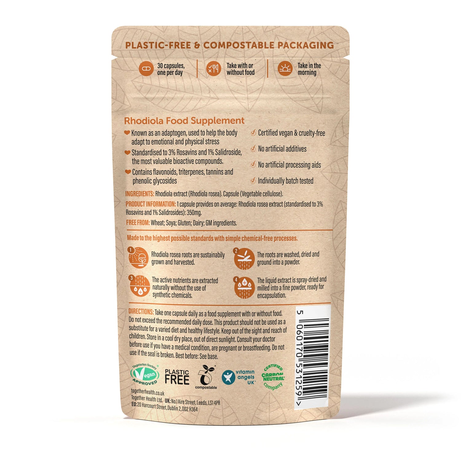 Together Health Rhodiola Standardised Extract 350mg 30 capsules barcode