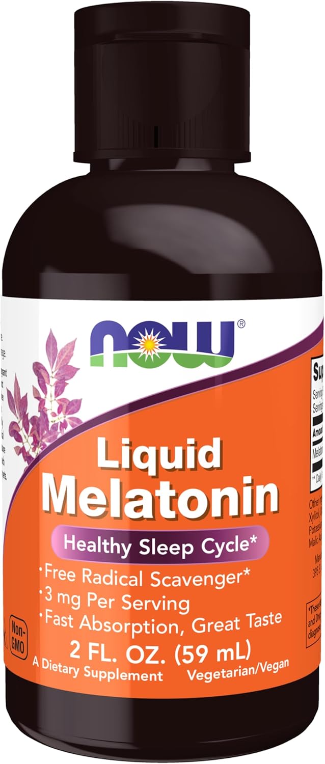 NOW Foods Liquid Melatonin 3mg bottle, 59ml 