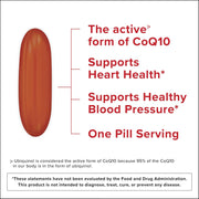 Supplement facts: Qunol Ubiquinol CoQ10 supplement facts 200mg ingredients 60 count