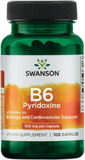 Swanson Vitamin B6 Pyridoxine 100mg 100 Capsules