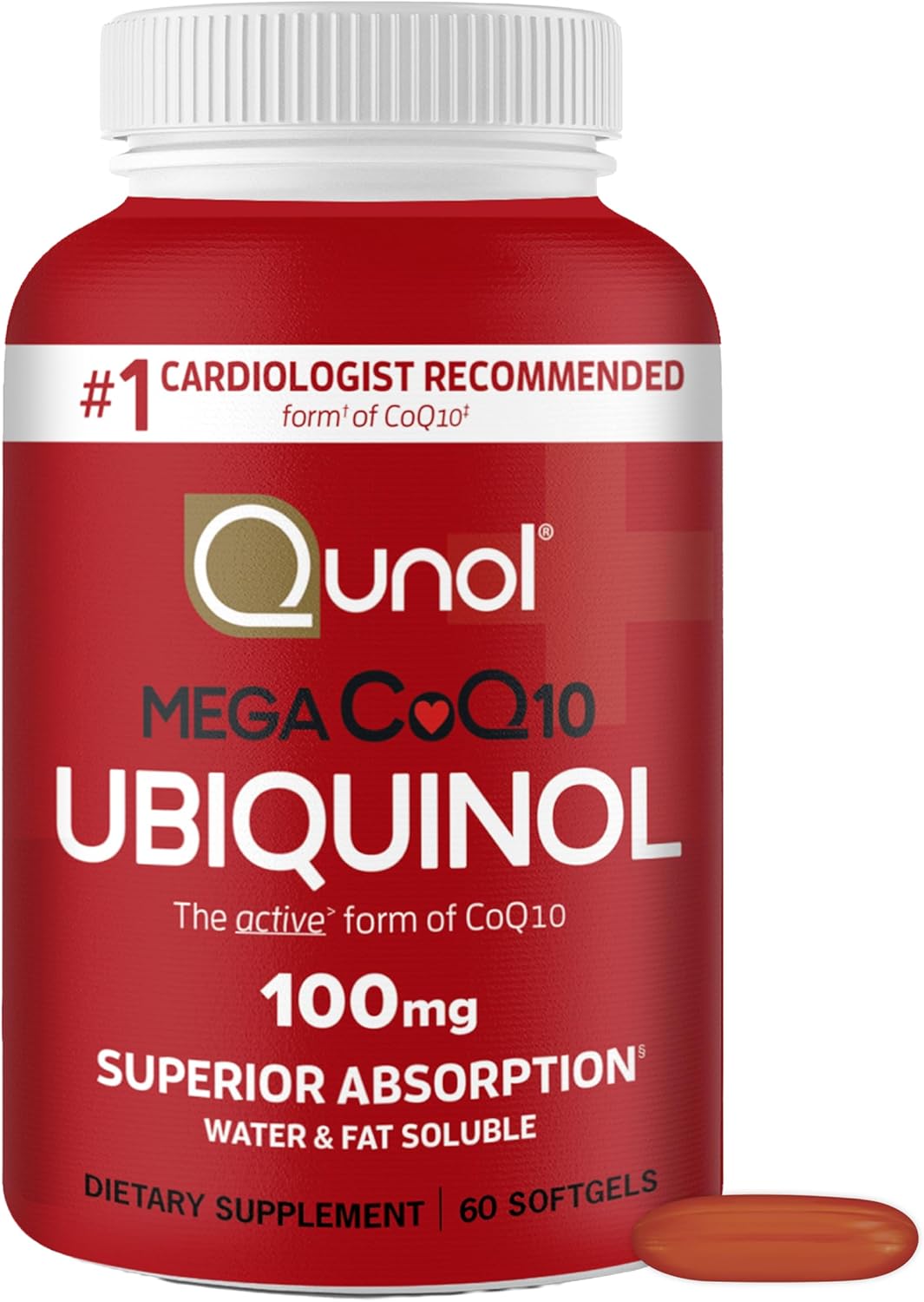 Qunol Mega Ubiquinol CoQ10 100mg Softgels