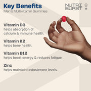 Nutriburst Men's Multivitamin Gummies - 16 Nutrients + CoQ10 - 60 Count