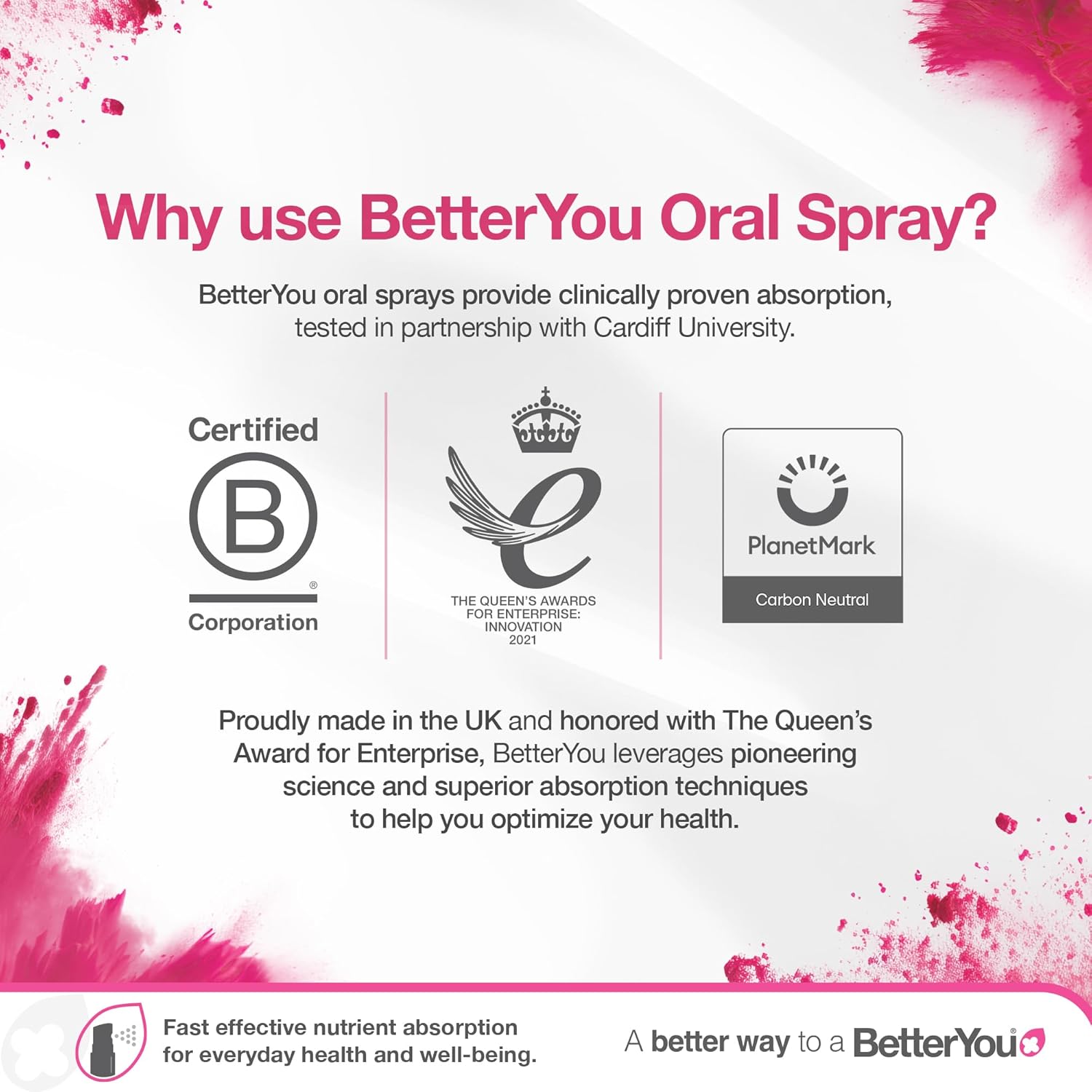 BetterYou Vitamin D + K2 Kids Oral Spray, Bubblegum & Blueberry - 15ml