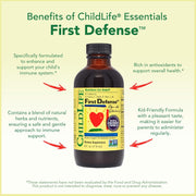 ChildLife Essentials First Defense key benefits elderberry zinc 118ml