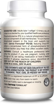 How to Use Image: Jarrow Formulas PS100 phosphatidylserine 100mg softgels 60 count usage instructions with meal