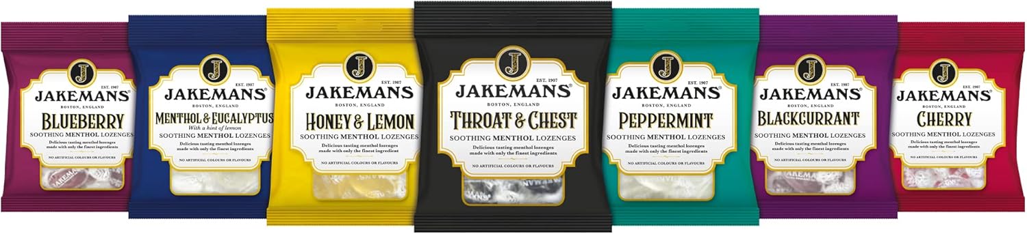 Jakemans Peppermint Soothing Menthol Lozenges 12 x 73g & other variants
