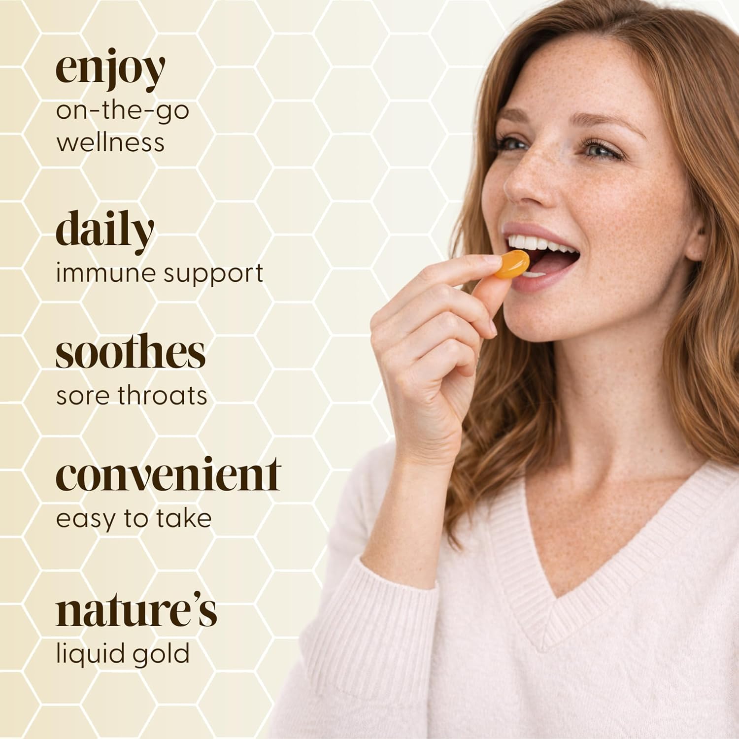 How to Use: Pure Gold Manuka honey lozenges dissolving in mouth candy lozenges 100g