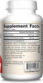 Jarrow Formulas Alpha Lipoic Sustain with Biotin 120 Tablets barcode