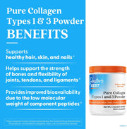 Doctor's Best Pure Collagen Types 1 & 3 Powder, container packaging, unflavoured, 200g, daily dietary supplement use