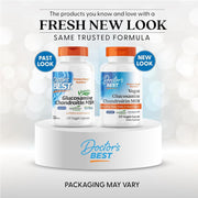 Doctor's Best Vegan Glucosamine Chondroitin MSM, bottle packaging, no flavour, 120 veggie capsules, new packaging