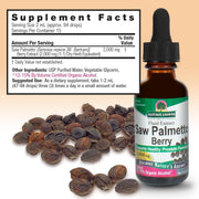 Nature’s Answer Saw Palmetto liquid extract supplement facts 30ml bottle