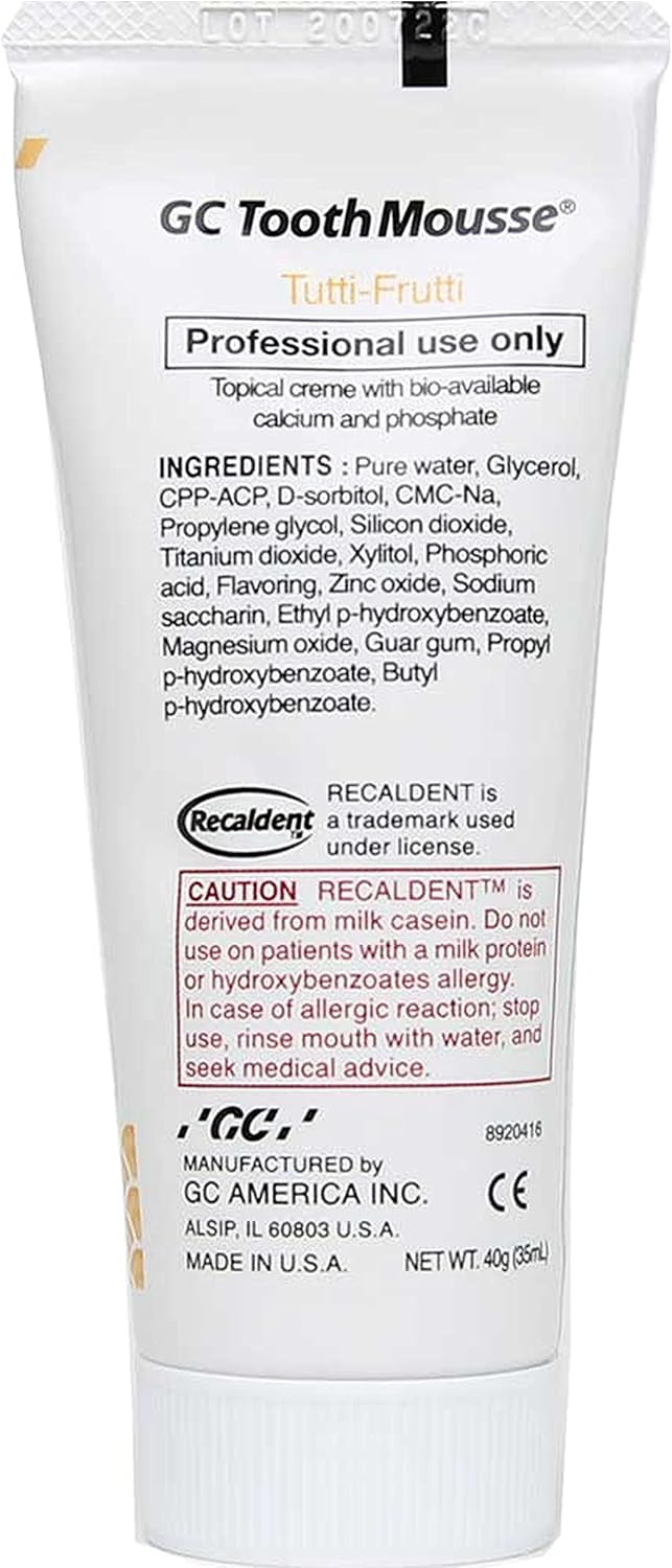 GC Tooth Mousse Tutti-Frutti - 40g | Remineralising Dental Crème for Sensitive Teeth
