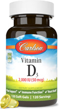Carlson Vitamin D3 2000 IU Softgels - 120 Count