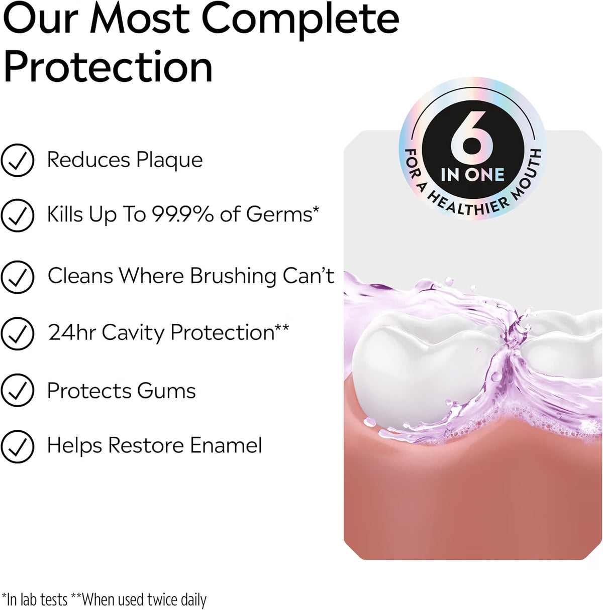 Listerine Total Care Alcohol Free Mild Mint Mouthwash oral rinse bottle 500ml ingredients