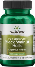Swanson Zwarte Walnoot Schillen 60 Capsules | Volledig Spectrum Spijsverteringsondersteuning