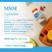 Doctor's Best MSM with OptiMSM, bottle packaging, no flavour, 1500mg, 120 tablets, daily use instructions