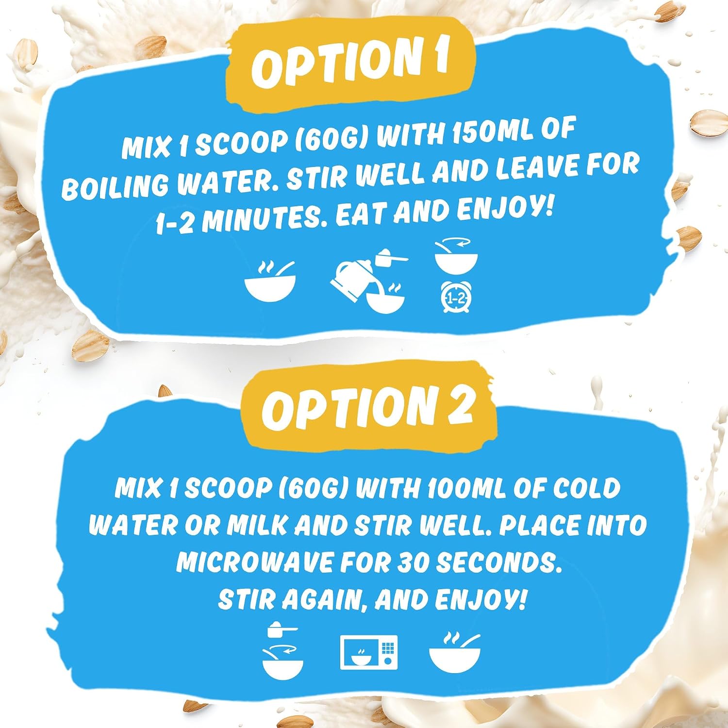 Applied Nutrition Critical Oats Protein Porridge Cookies & Cream 600g preparation instructions