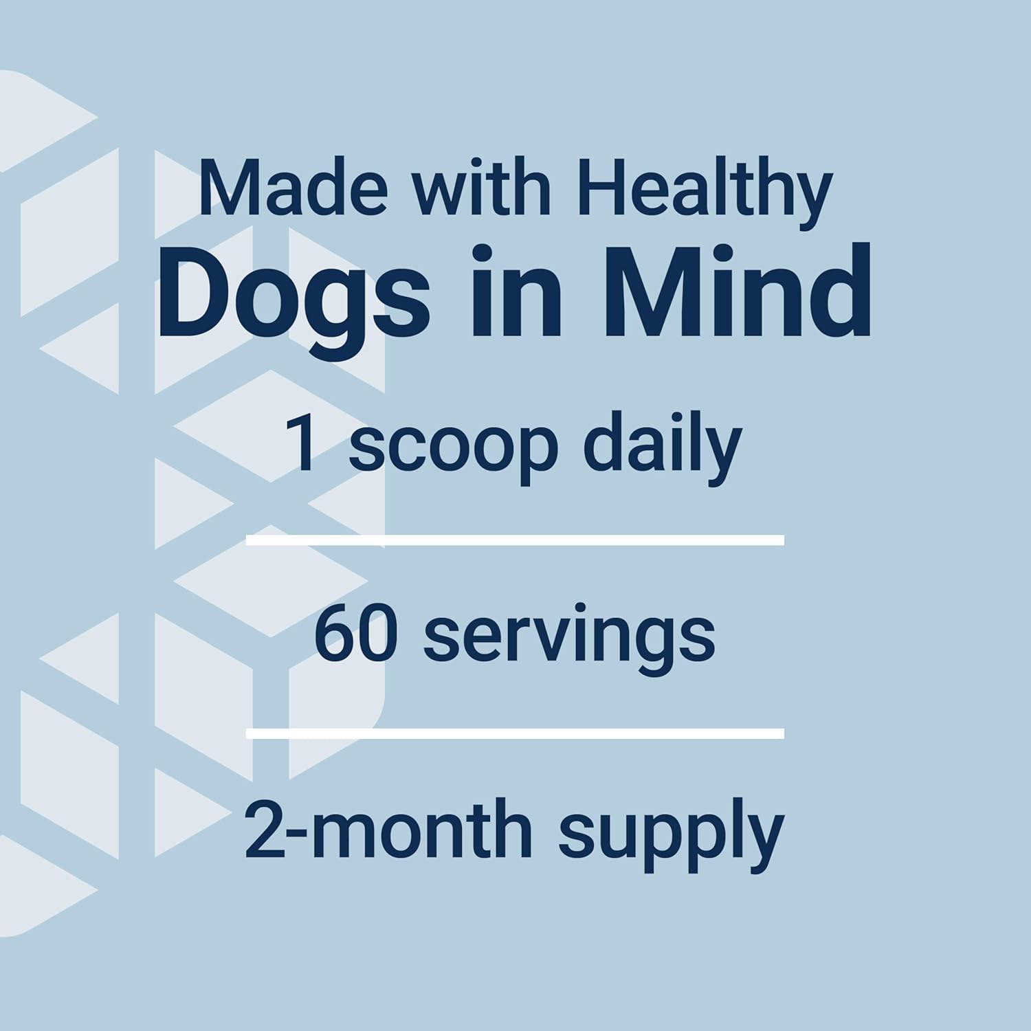 Label of Life Extension Dog Mix powder showing ingredient list and feeding guide dosage.