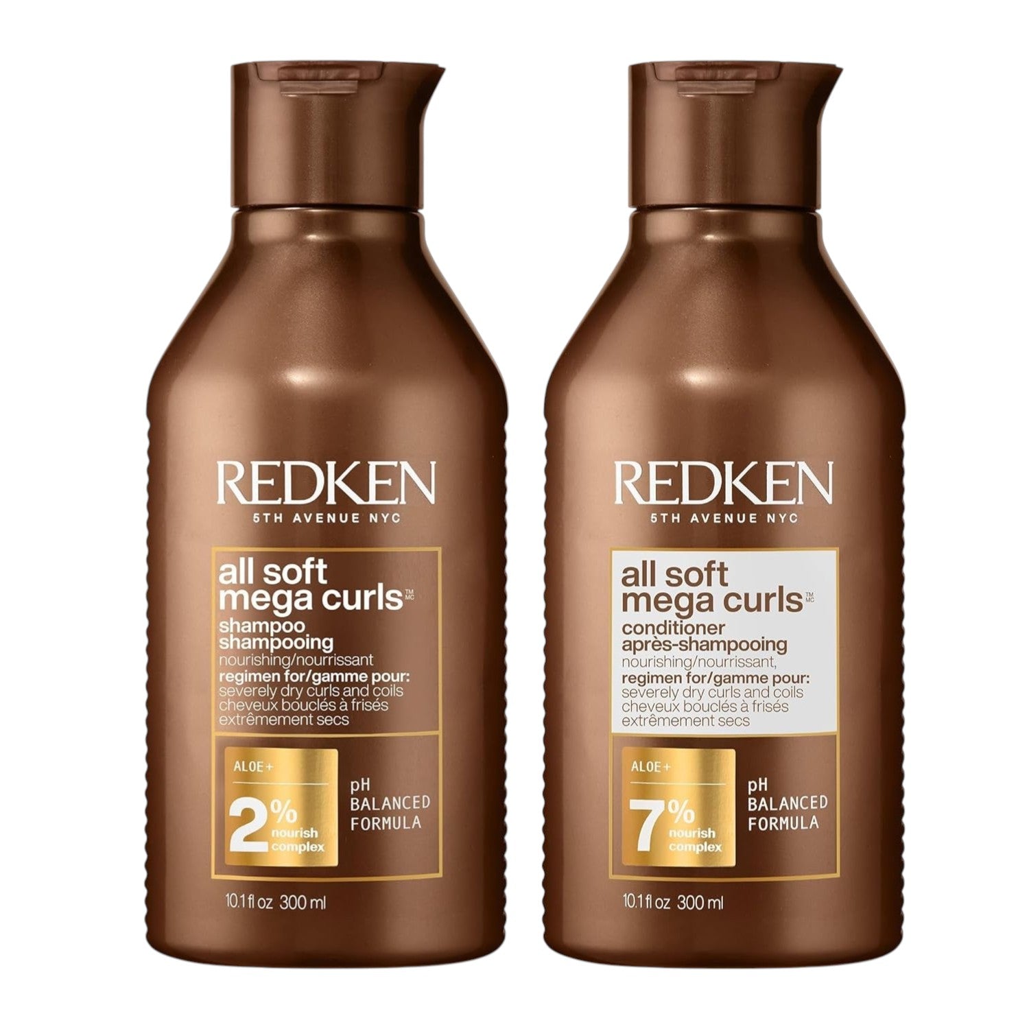Redken All Soft Mega Curls Shampoo and Conditioner Bundle bottles 300ml and 300ml curly hair care set