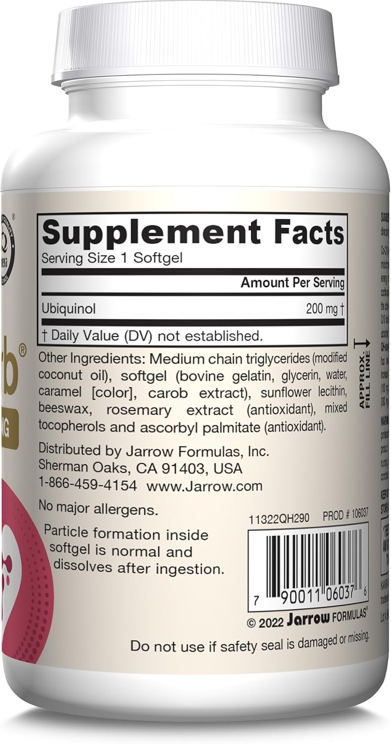 Barcode Image: Jarrow Formulas Ubiquinol QH-Absorb 200mg softgels barcode 90 count