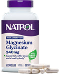 Natrol Magnesium Glycinaat 240mg Capsules – 60 Stuks