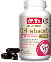 Front Image: Jarrow Formulas Ubiquinol QH-Absorb 100mg softgels bottle 60 count