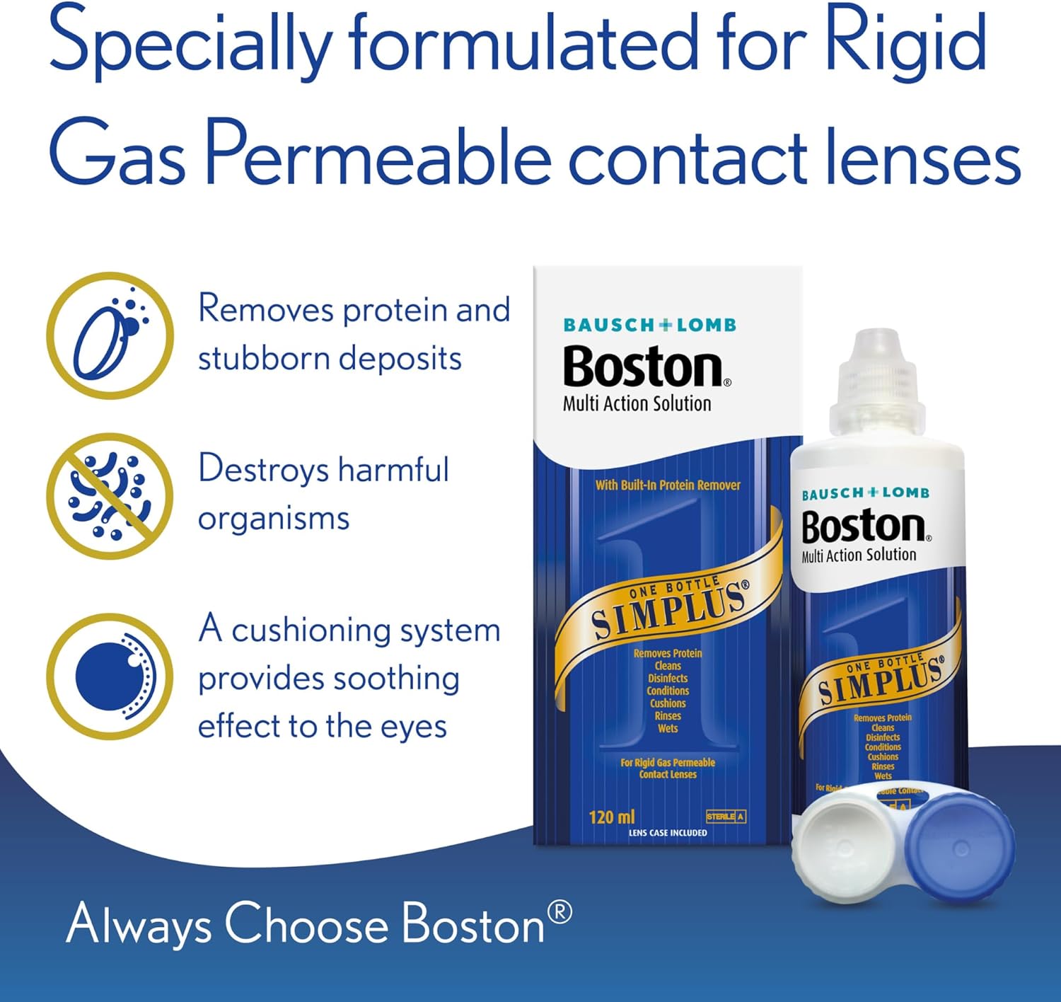 Bausch + Lomb Boston Simplus Multi-Action Solution – 120 ml