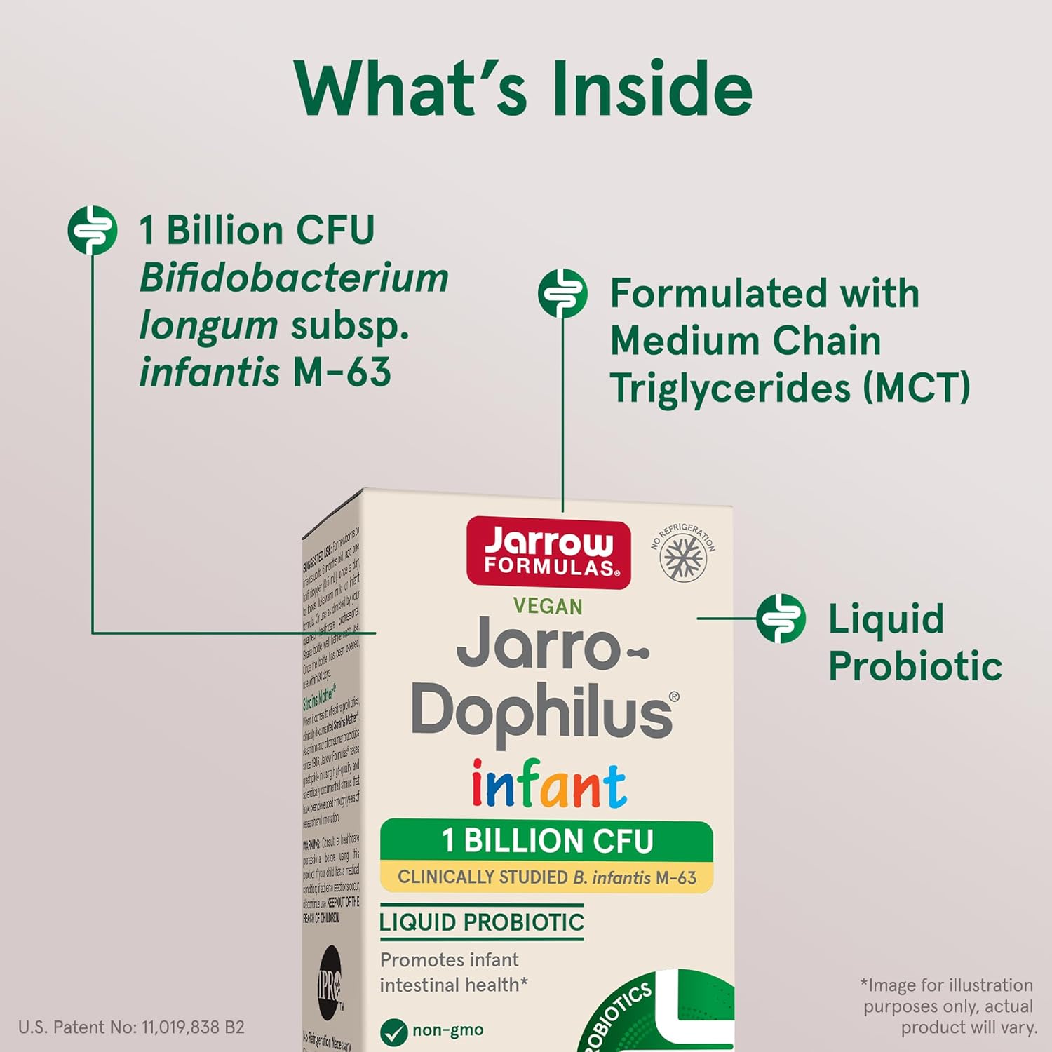 Jarrow Formulas Jarro-Dophilus Infant probiotic liquid daily use infant feeding 15ml 1 billion CFU