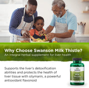 Swanson Full Spectrum Milk Thistle herbal supplement vegan capsule bottle lifestyle image 100 count