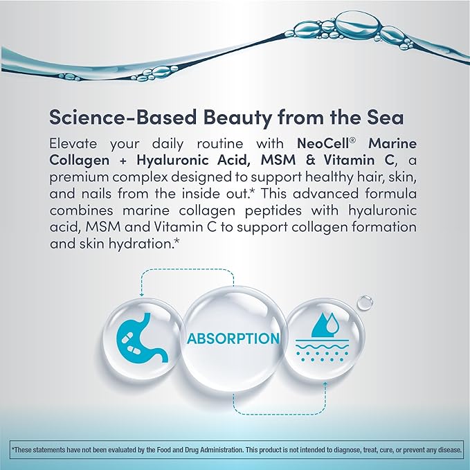 NeoCell Marine Collagen Peptides Powder with Vitamin C & MSM - 200g