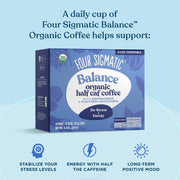 Four Sigmatic Organic Half Caff Coffee Pods, Medium Roast - 24 Count