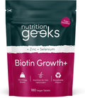 Nutrition Geeks Biotin Growth+ 10000mcg 180 Vegan Tablets