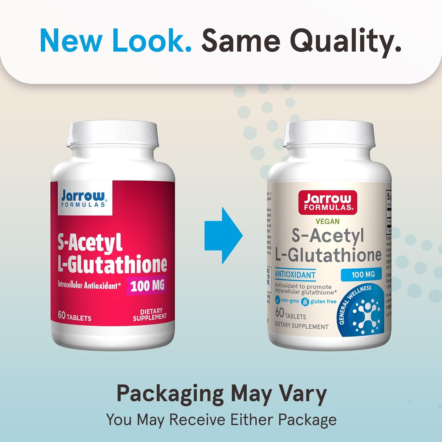 Jarrow Formulas S-Acetyl L-Glutathione 100mg Tablets - 60 Count new look