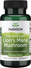 Swanson Volledig Spectrum Lion’s Mane Paddenstoel 60 capsules | Geheugen- & hersengezondheidsondersteuning