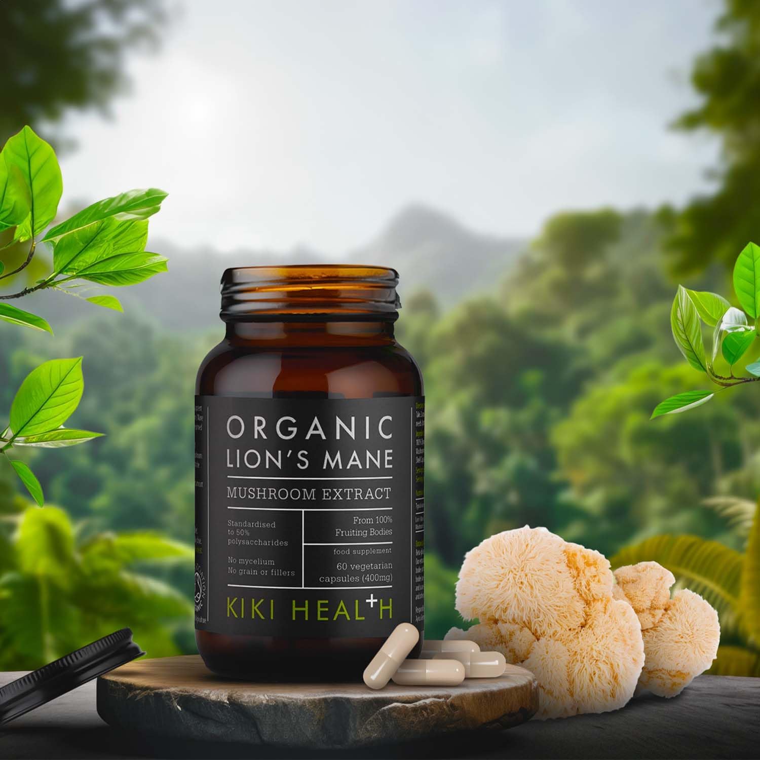 KIKI Health Organic Lion’s Mane Mushroom Extract - 60 Capsules